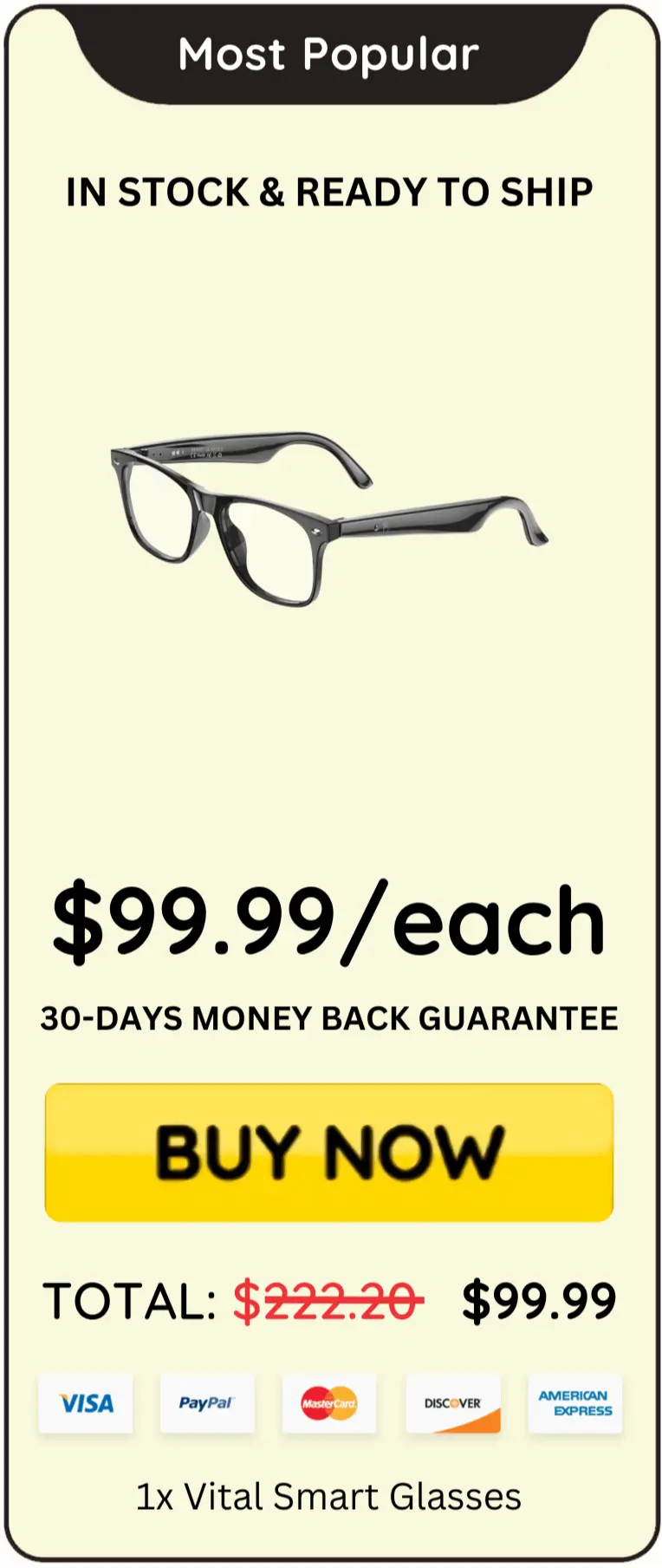 Vital Smart Glasses price